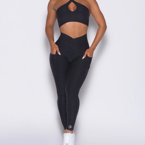 Bombshell Sportswear Contour heathered Black Leggings XS - Picture 3 of 4
